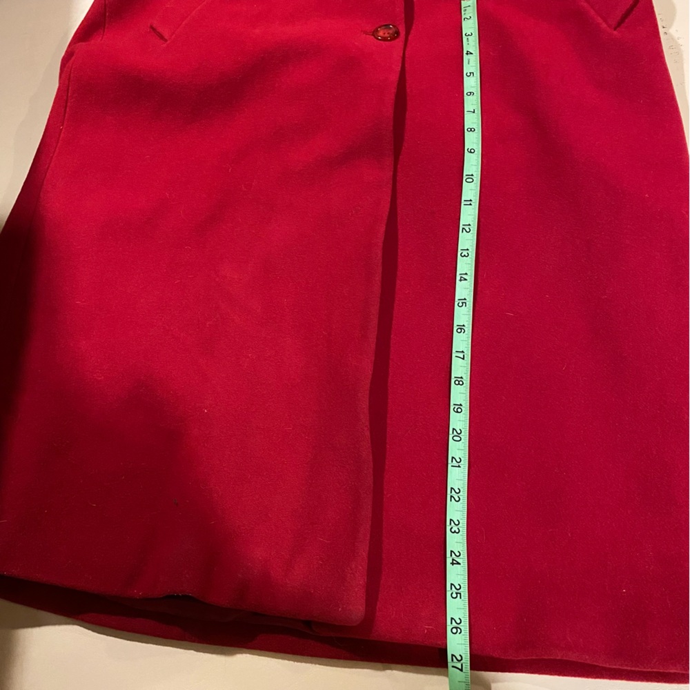 Pendleton Coat Women’s 18 Red Cashmere Blend Overcoat Single Breasted Button Dn. - Picture 4 of 10